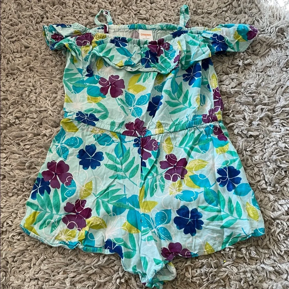 2018 Gymboree Tropical Floral Romper, Size 5